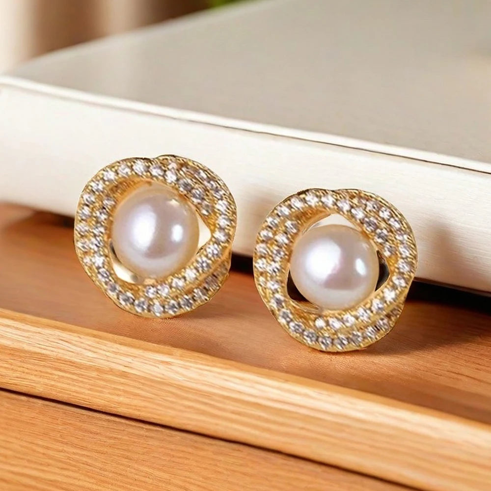 Zenat 4PC Rhinestone & Pearl Jewelry Set