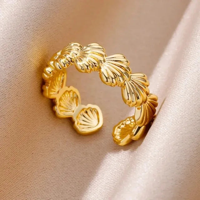 Zenat Zircon Heart Gold Adjustable Ring