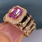 Zenat Pink Sparkling Zircon Princess Square Ring