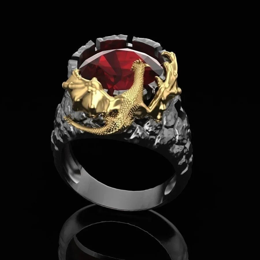 Zenat American Red Cubic Zirconia Ring