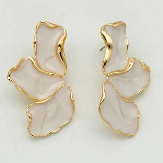 Zenat Metal Flower Statement Stud Earrings for Women