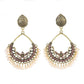 Zenat Retro Green Carved Pearl Tassel Jhumka