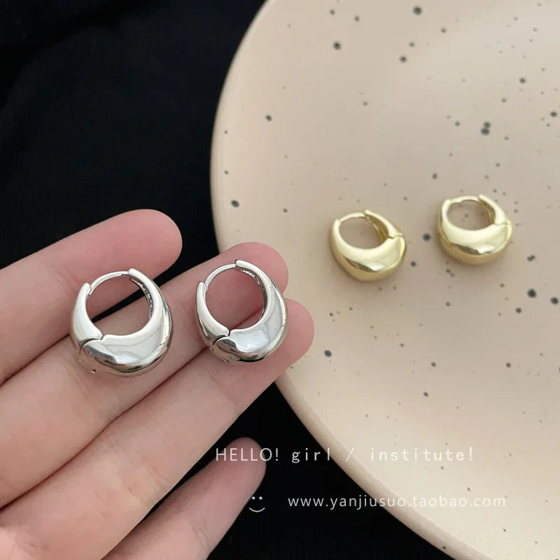 Zenat 925 Silver Round Hoop Earrings – Trendy Vintage