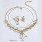 Zenat Sparkling Leaf Water Drop Jewelry Set