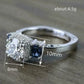 Zenat Blue Cube Zircon Elegant Ring