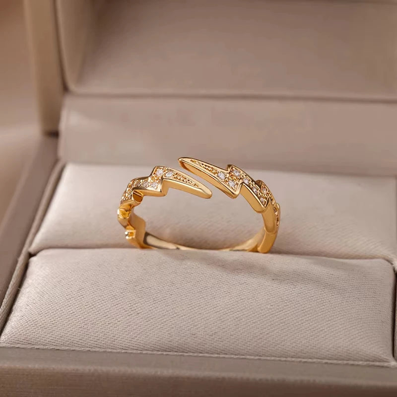 Zenat Zircon Geometric Evil Eye Adjustable Ring