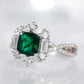 Zenat Green Oval Crystal Party Women's Ring