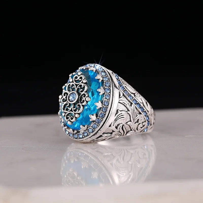 Zenat Sea Blue Cubic Zirconia Women’s Ring