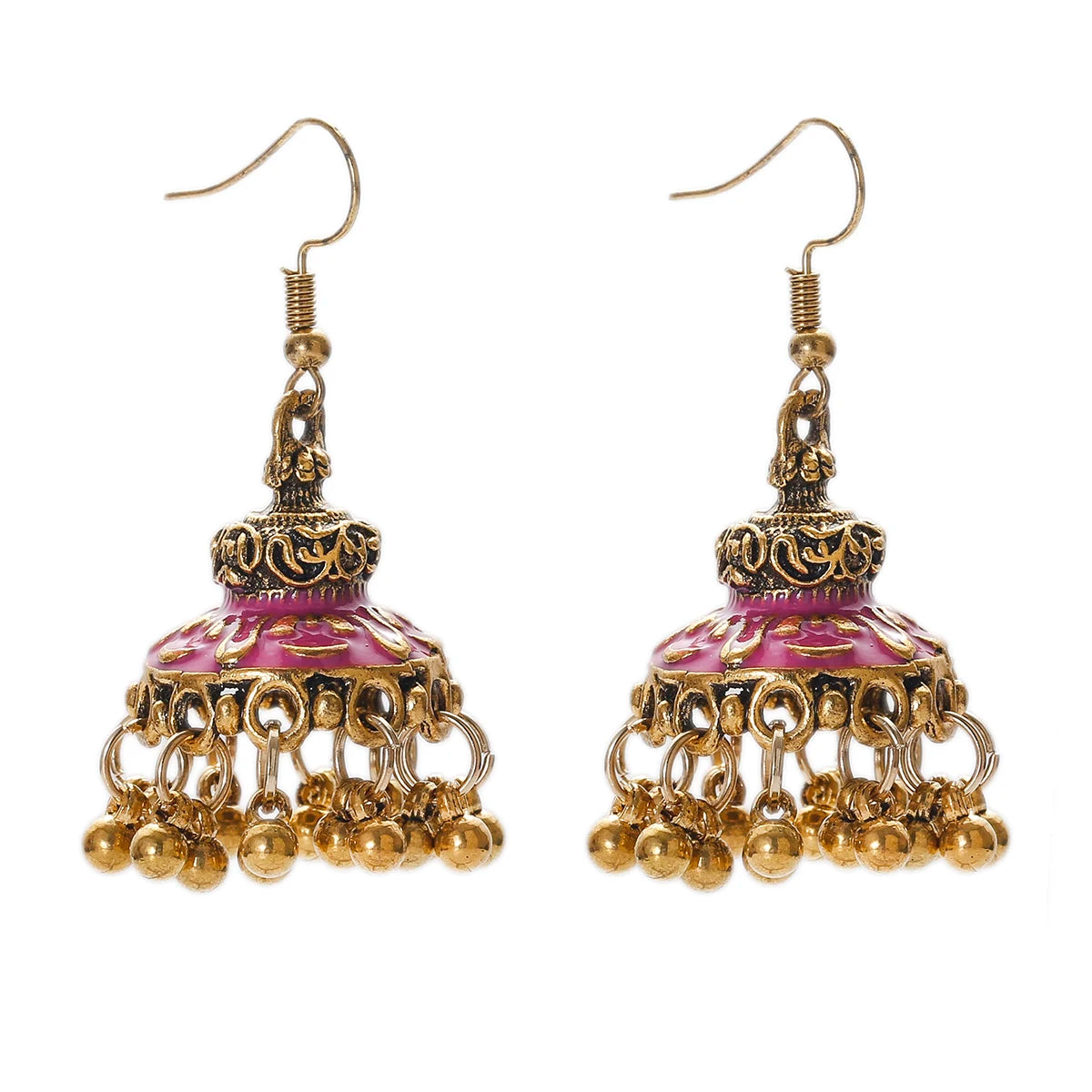 Zenat Trendy Indian Jhumka Charm Stud Earrings