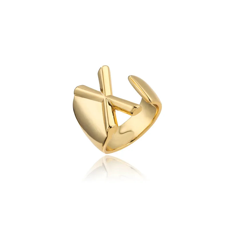 Zenat Letter Adjustable Stainless Steel Ring