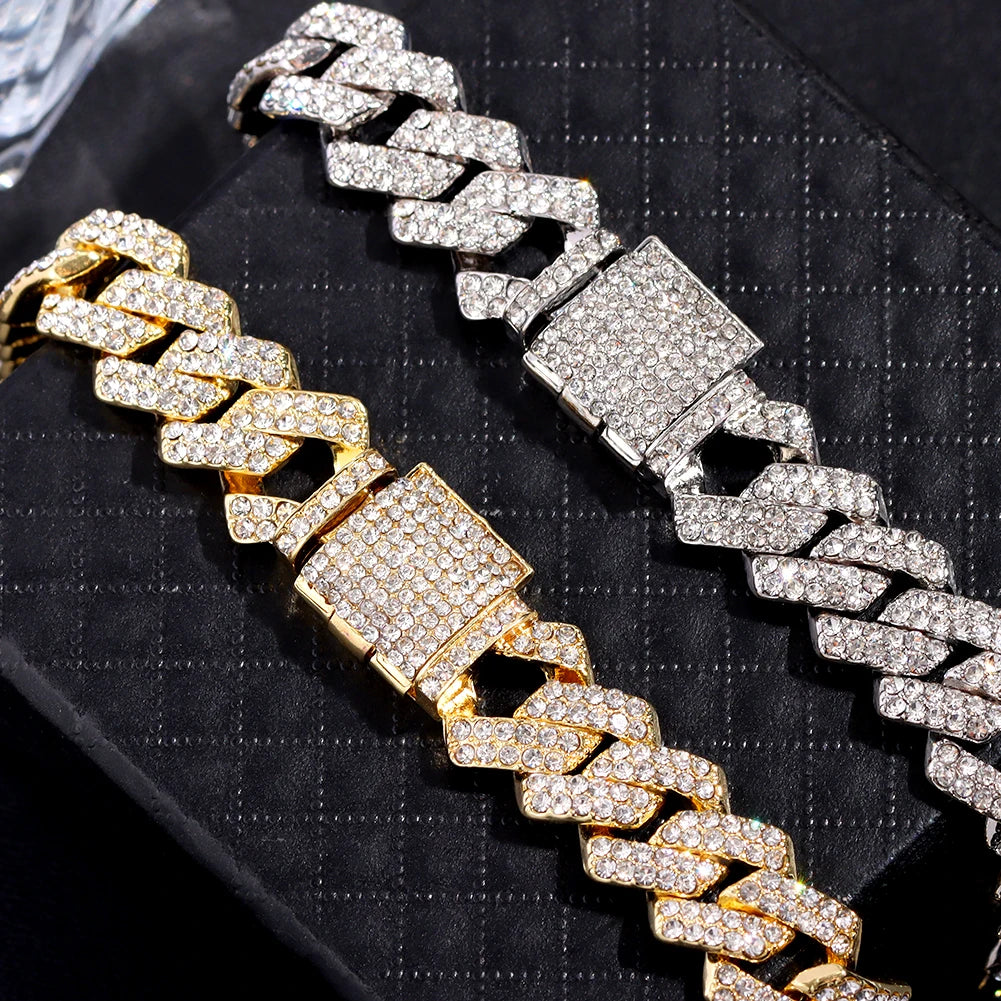 Zenat Iced Out Chunky Cuban Anklet for Women