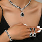 Minimalist Water drops Jewelry Set for Women Crystal Necklace Bracelet Earrings Set Gift Banquet Wedding Anniversary Accessories