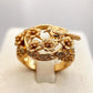 Zenat Vintage Flower & Bird Motif Beads Ring