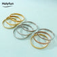 Gold Round Smooth Bangle Waterproof 316L Stainless Steel 18k