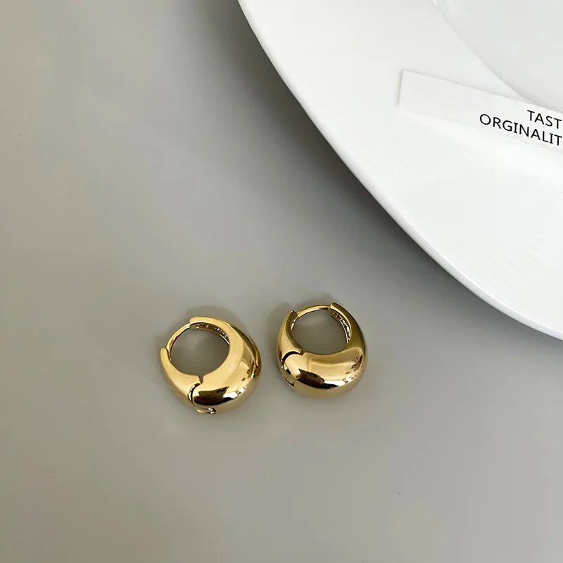 Zenat 925 Silver Round Hoop Earrings – Trendy Vintage
