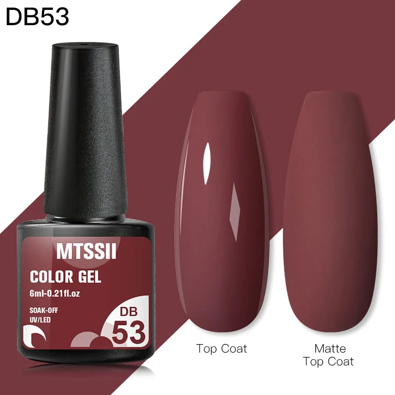 Mtssii 6ML Reflective Gel Nail Polish Shiny 14 Colors Semi-permanent UV Gel varnish Hybrid Nail Polish for Nail Art Manicure