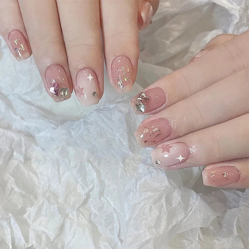 Zenat 24Pcs Glitter Diamond Press-On Nails