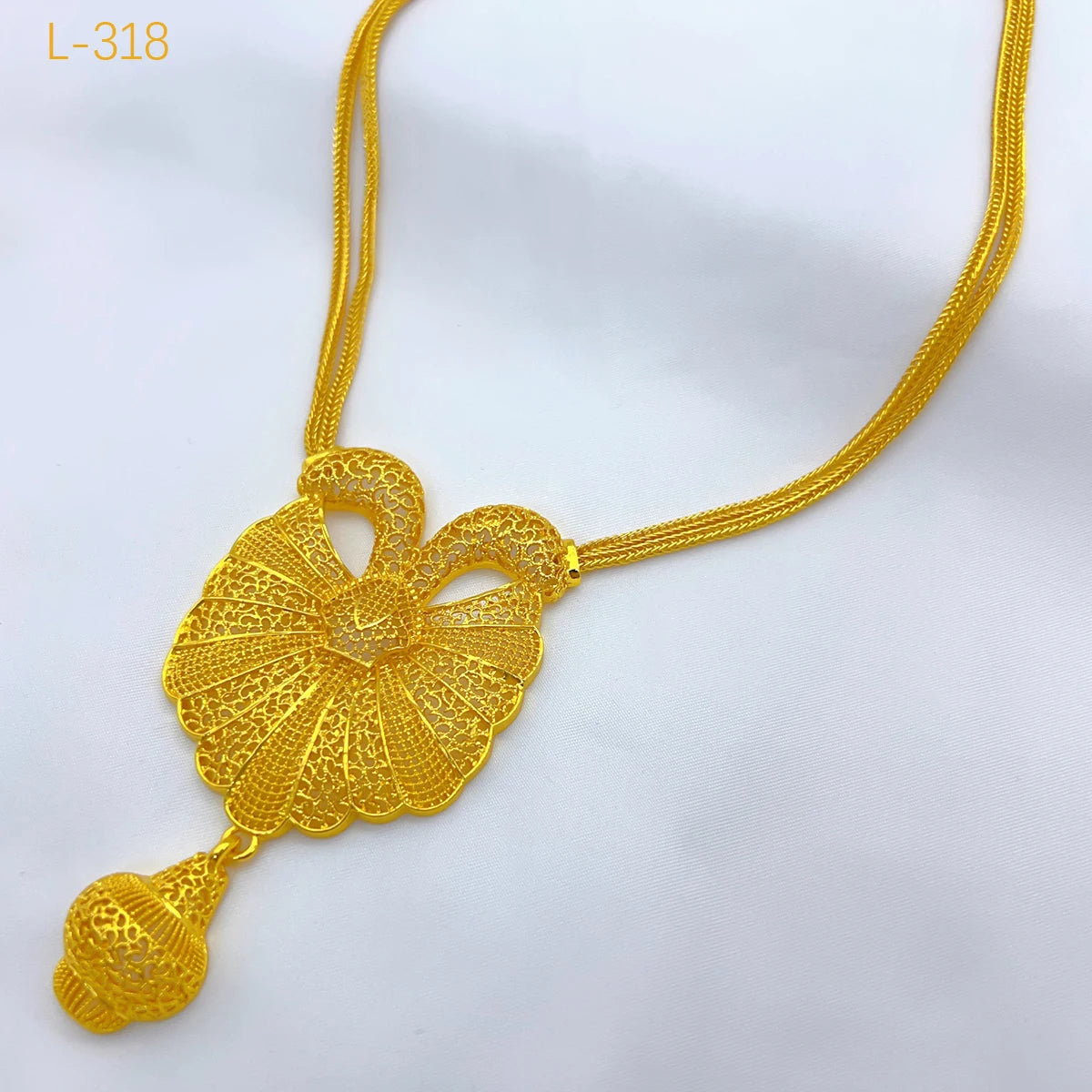 Zenat Dubai style 24K Gold Color Necklace Earring Jewelry Set For Women