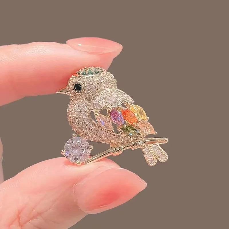 Zenat Sweet Flower Rhinestone Lapel Pin Brooch