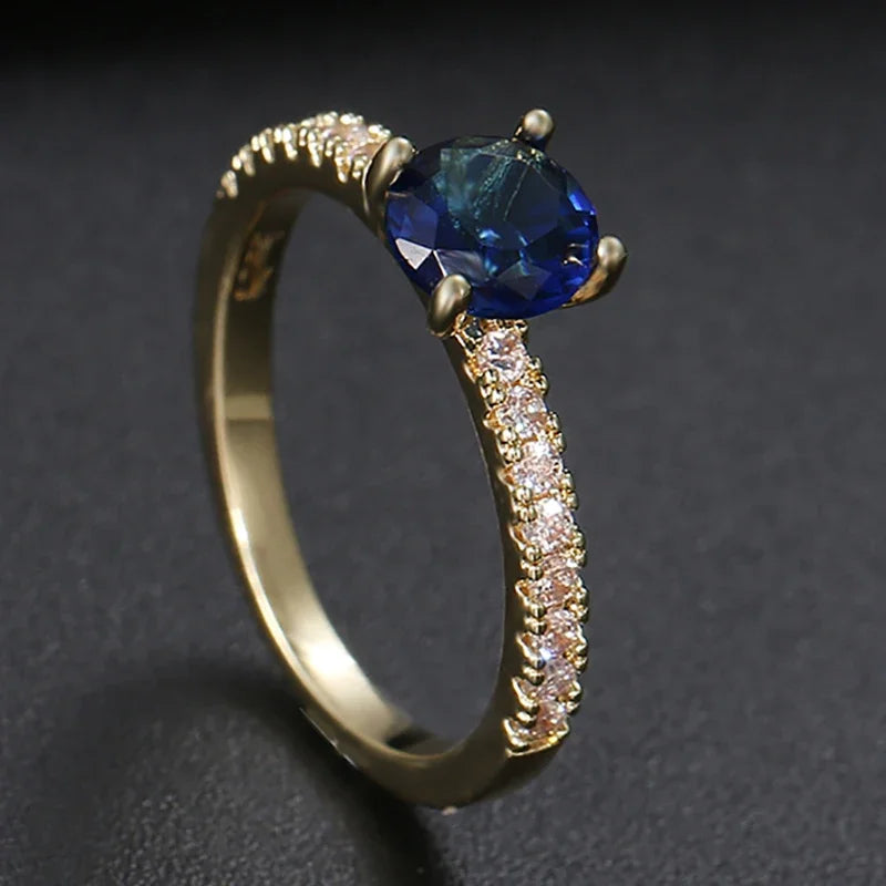 Luxury Female White Crystal Stone  Ring Irregular Zirconia Wedding Rings for Women Trendy Geometric Zircon Engagement Ring