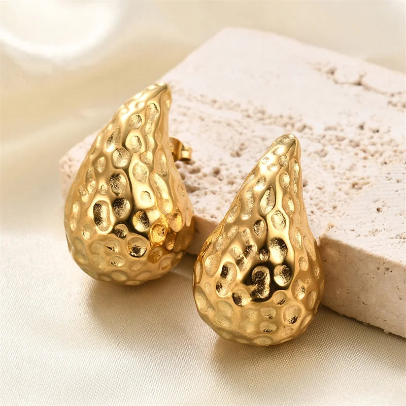 Fashion Korean Metal Elegant Hoop Earring Woman 2022 New Vintage Geometric Statement Earrings Jewelry Brincos Gift