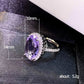 Zenat Purple Cubic Zirconia Square Crystal Ring