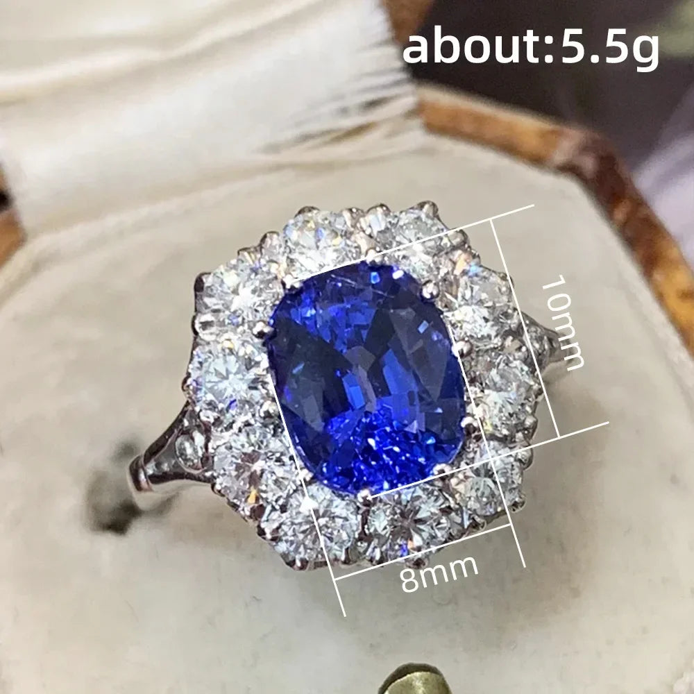Zenat Blue Cube Zircon Elegant Ring