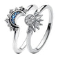 Zenat Celestial Blue Moon Sun Crystal Ring