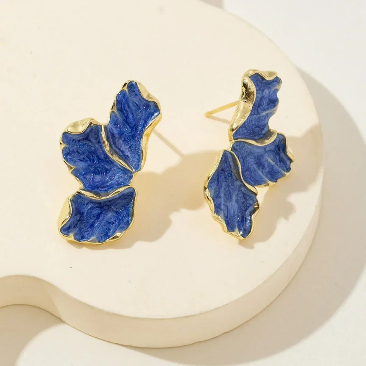 Zenat Metal Flower Statement Stud Earrings for Women