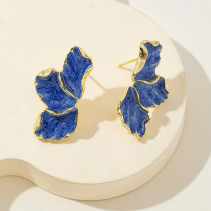 Zenat Metal Flower Statement Stud Earrings for Women