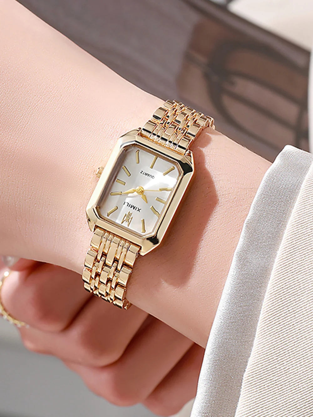 Zenat Gold Luxury Strap Wristwatches