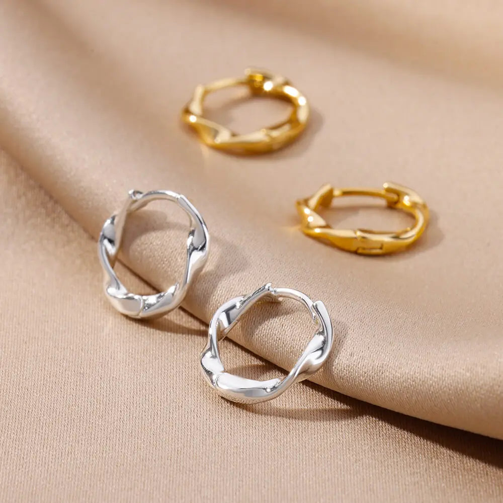 Zenat Elegant Round Hoop Earrings – Luxury Stainless Steel