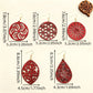Zenat 5 Pairs Red Wood Hollow Earrings – Trendy