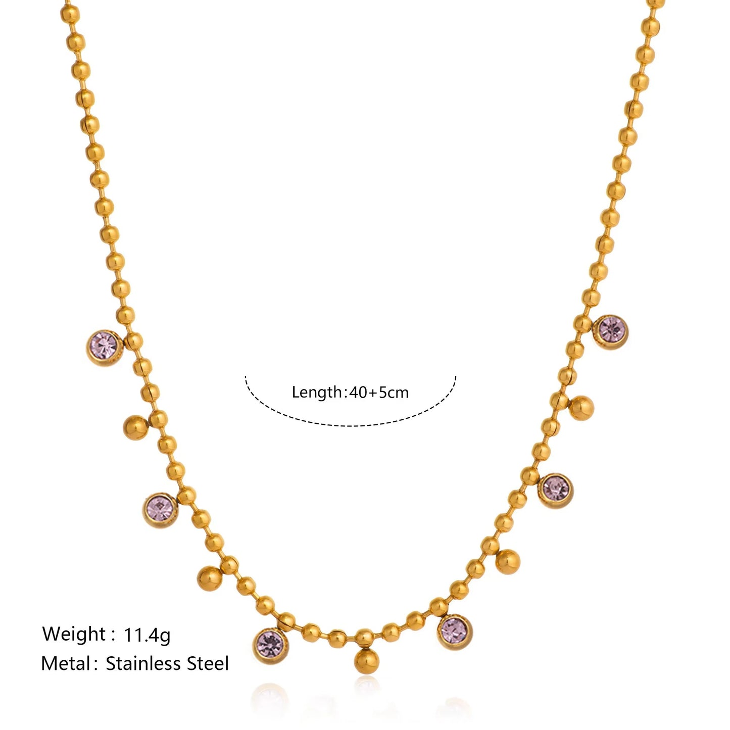 Zenat Vintage Round Zircon Tassel Pendant Necklace