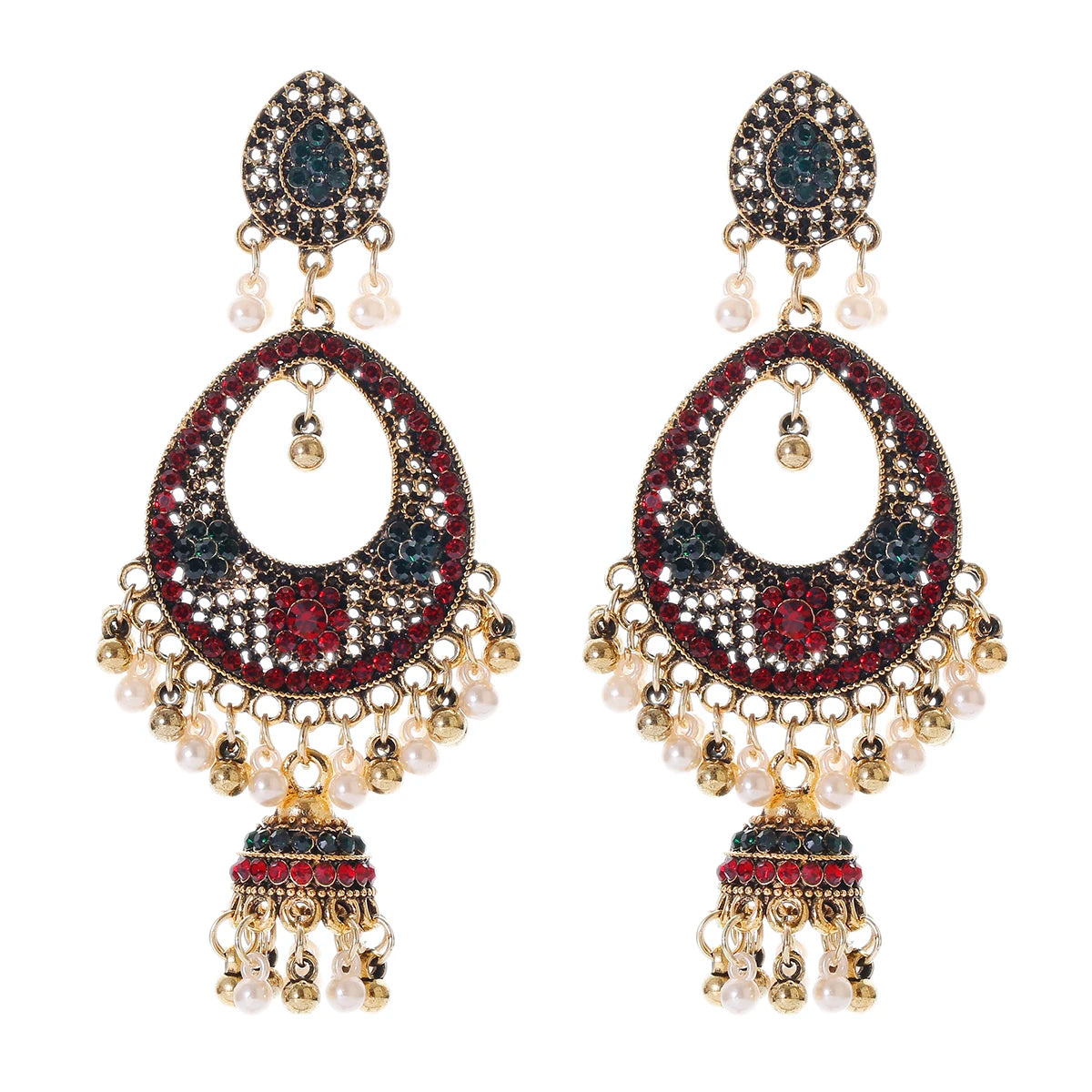 Zenat Trendy Indian Jhumka Charm Stud Earrings
