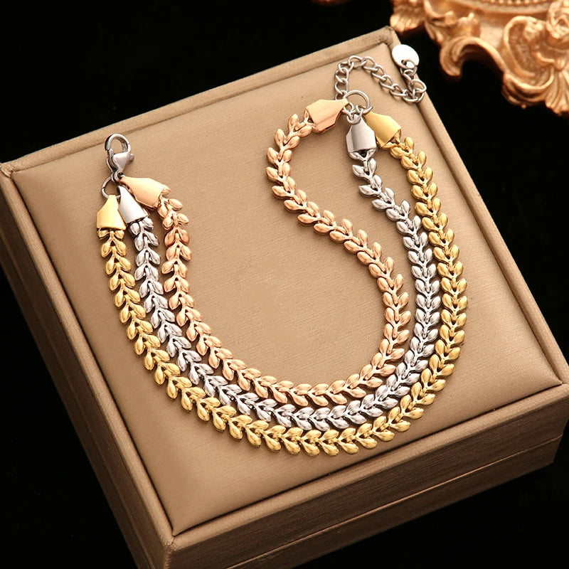 Twisted Bracelet 18K Gold Plated Waterproof 316 Steel