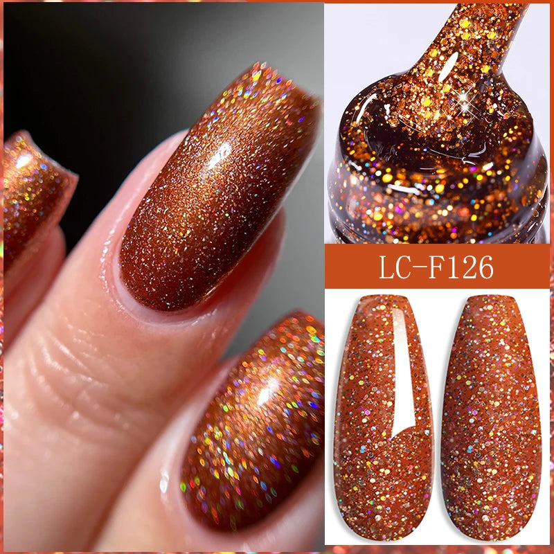 Zenat Bright Red Sparkling Glitter Gel Nail Polish