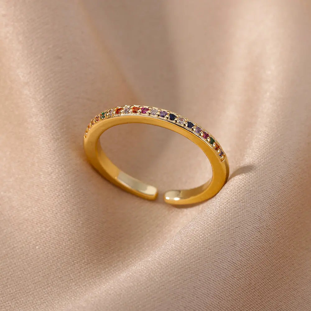 Zenat Mini Green Zircon Adjustable Ring