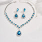 Minimalist Water drops Jewelry Set for Women Crystal Necklace Bracelet Earrings Set Gift Banquet Wedding Anniversary Accessories