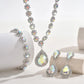 Minimalist Water drops Jewelry Set for Women Crystal Necklace Bracelet Earrings Set Gift Banquet Wedding Anniversary Accessories