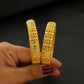24K gold plated Bangles Hollowed Design Adjustable
