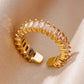 Delicate Colorful Zircon Rings for Women New In Gold Color Wedding Ring Aesthetic Fashion Jewelry Gift anillos mujer