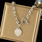 Zenat Double Heart Necklace Bracelet 316 Stainless Steel