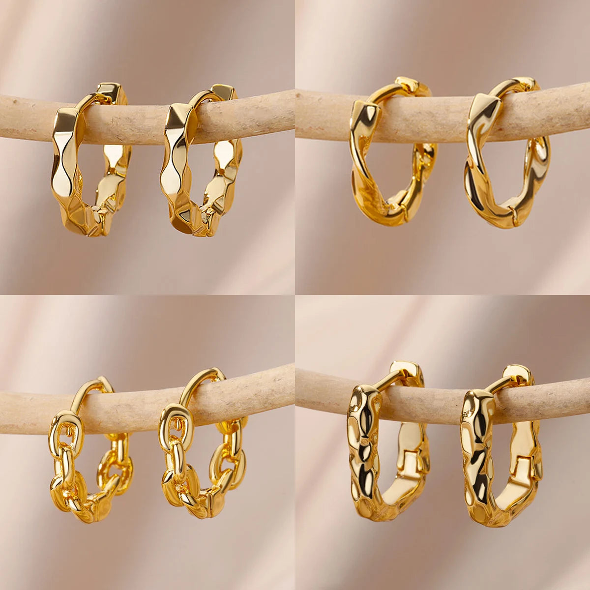 Zenat Elegant Round Hoop Earrings – Luxury Stainless Steel