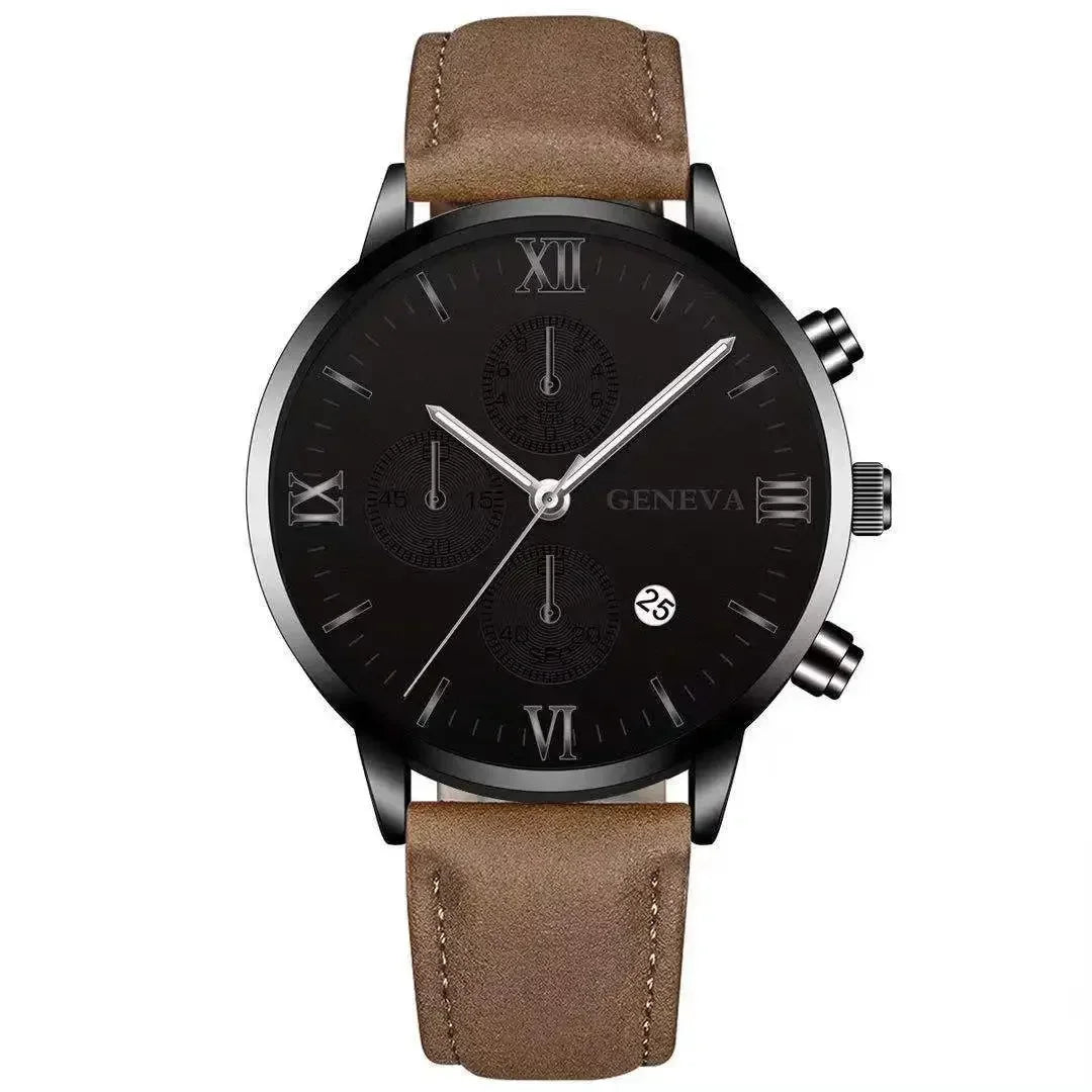 Zenat Geneva Wristwatch Alloy Case Leather