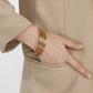 Glossy 18K Gold Plated Stainless Steel Bangle for Women