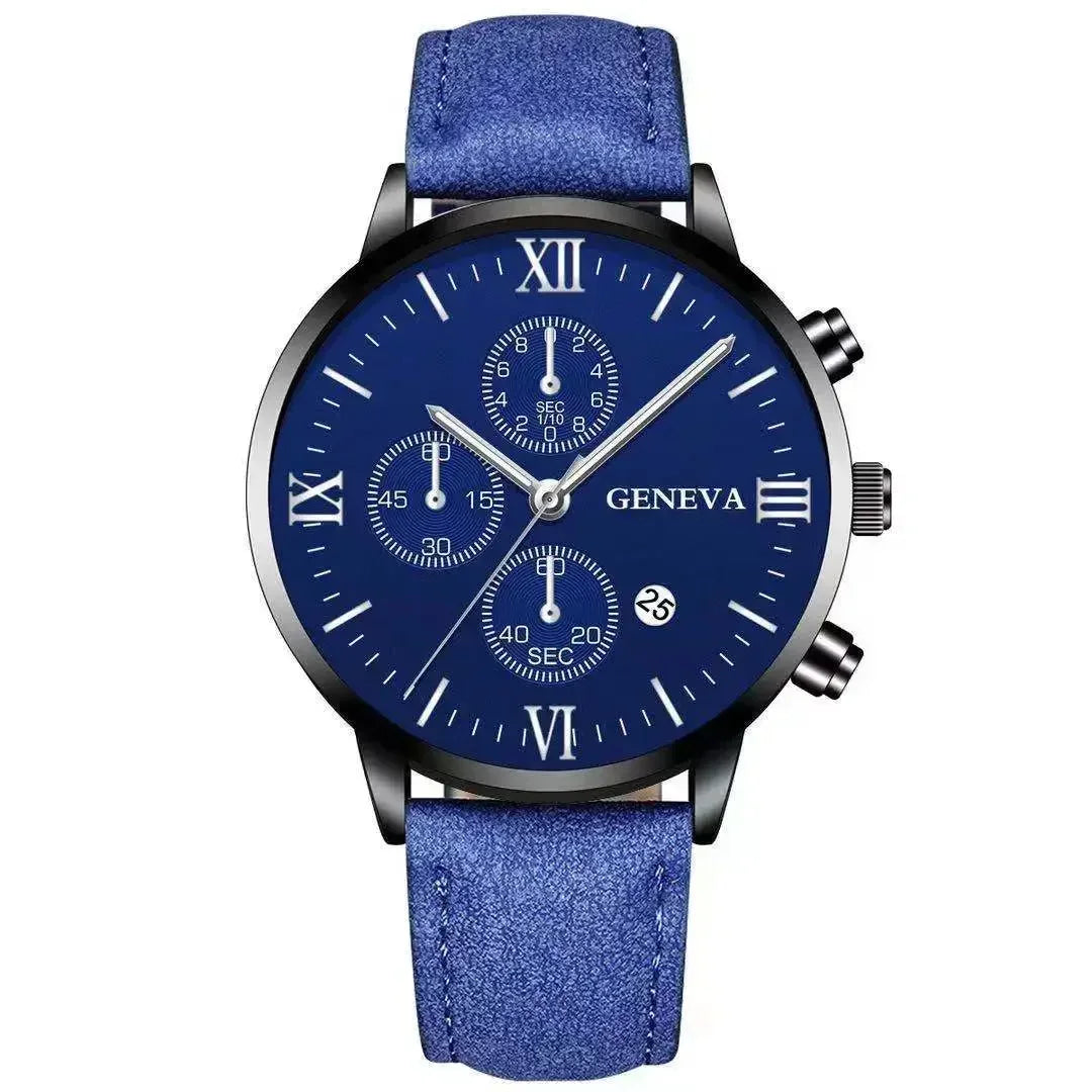 Zenat Geneva Wristwatch Alloy Case Leather
