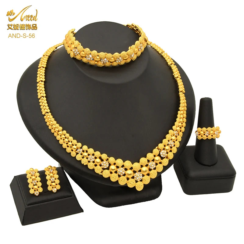 Zenat Luxury Indian style Jewelry Sets 24K Golden