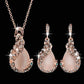 Zenat 3PC Waterdrop Rhinestone Necklace & Earrings Set