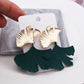 Zenat Geometric Ginkgo Leaf Drop Earrings